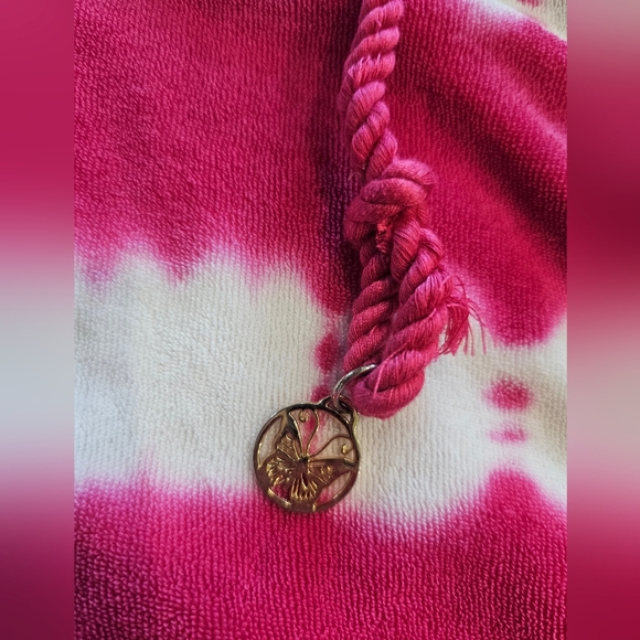 Y2K Juicy Couture Terry Cloth PINK Tie Dye Gold Zip Up Hoodie READ DESCRIPTION - Picture 11 of 14